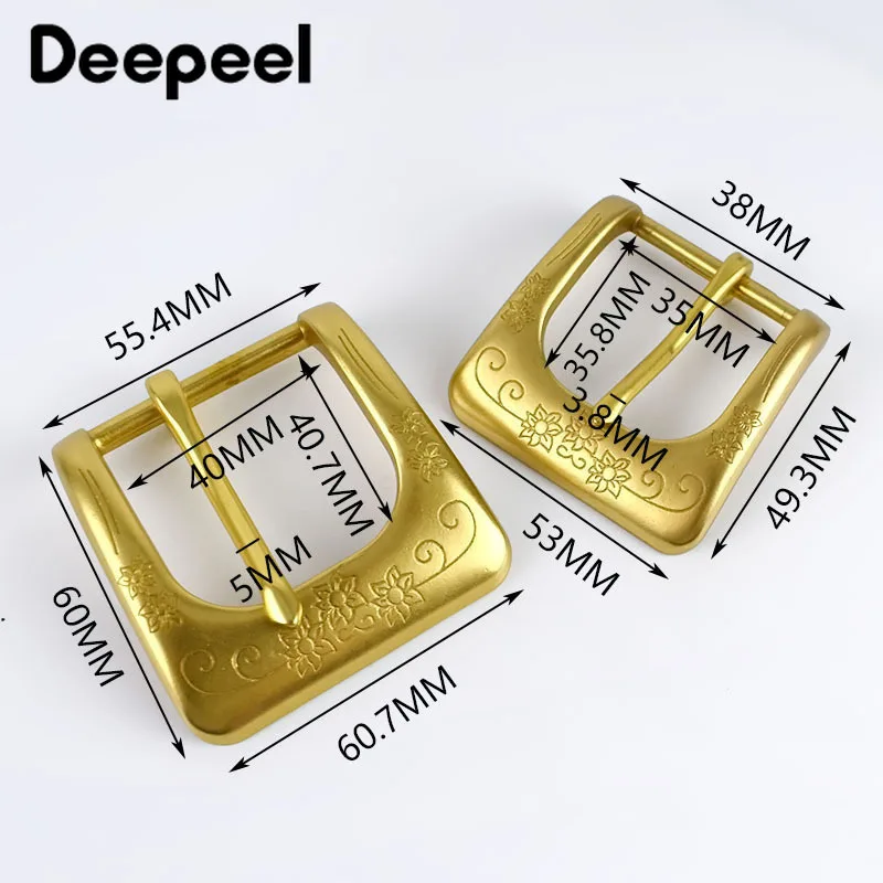 Deepeel 1 шт. ID40/35 мм твёрдая латунная пряжка для мужчин и женщин Ремни череп голова