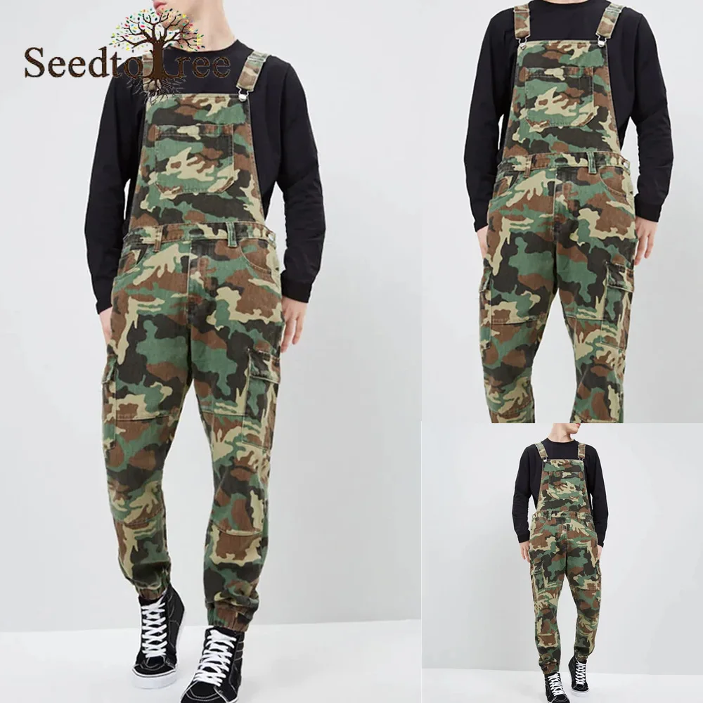 

New Men's Overalls Camouflage Overalls Slim Fit Men's Casual Pants