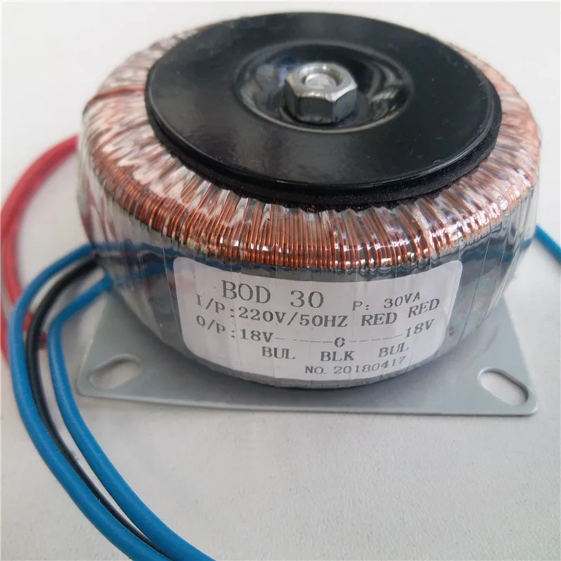 Двойной 12V 15V 18V 24V 15V-12V-0-12V-15V 12V-0-12V 15V-0-15V 220V медь пользовательские тороидальный трансформатор 30VA блок питания