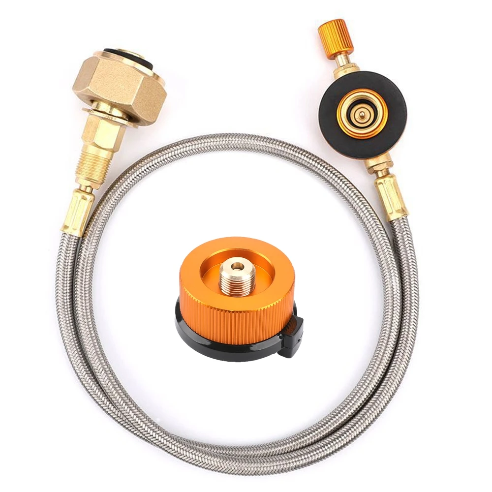 

Outdoor Camping Gas Stove Propane Refill Adapter Burner LPG Flat Cylinder tank Coupler Container Adapter Save Durable Metal Tube