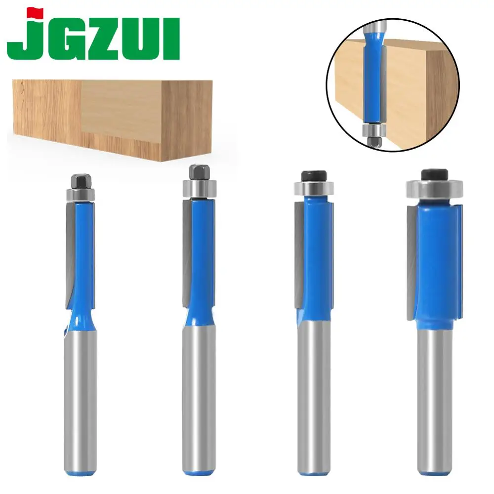 

8mm Shank 1" Flush Trim Router Bit with Bearing for Wood Template Pattern Bit Tungsten Carbide Milling Cutter for Wood