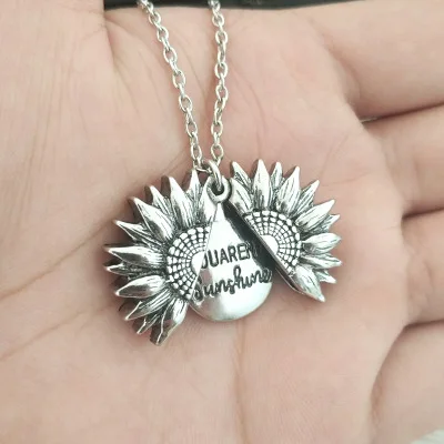 Горячее предложение женское золотое/серебряное ожерелье на заказ You Are My Sunshine