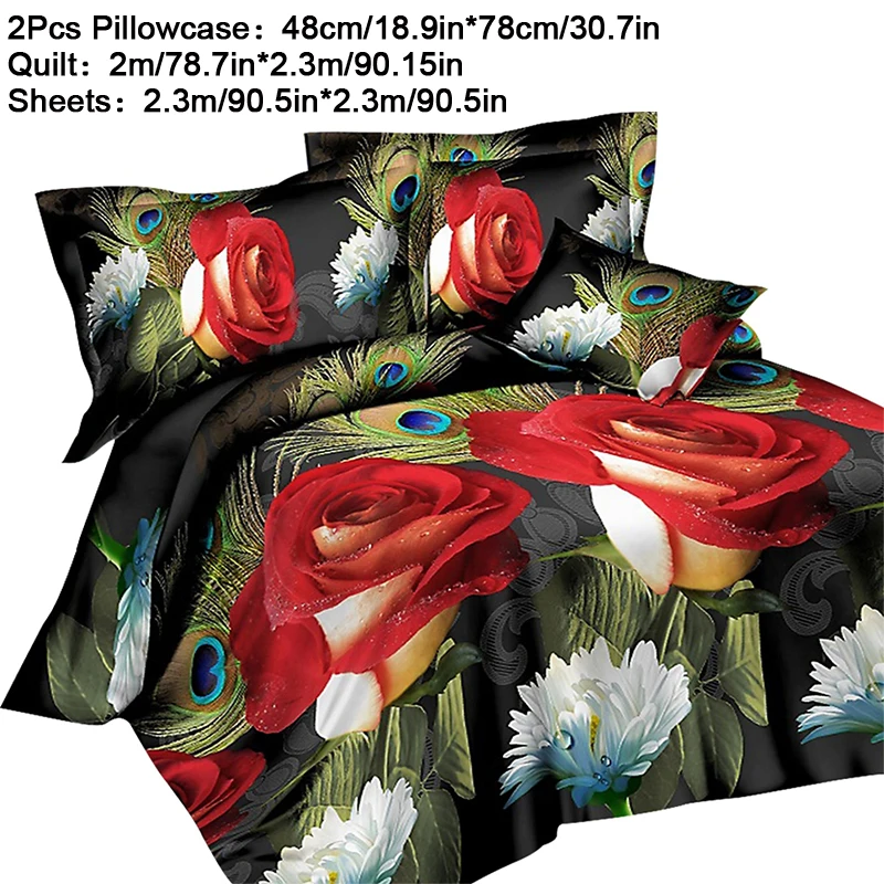 15 HIFUAR Комплект постельного белья flower3/4 шт с принтом розы роскошное постельное белье для пододеяльника наволочка постельное белье украшение комнаты домашний текстиль - Цвет: 15