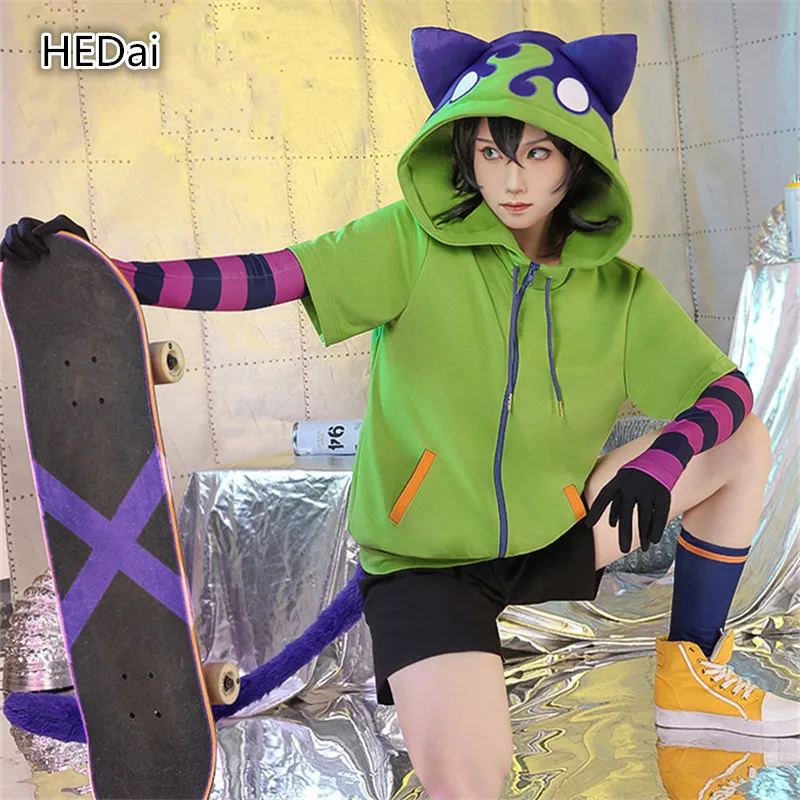 

Anime SK8 the Infinity MIYA Cosplay Costume Daily Outfits Skateboard Clothes Sweatsuits Hoodie+Shorts+Gloves+Socks+Tail