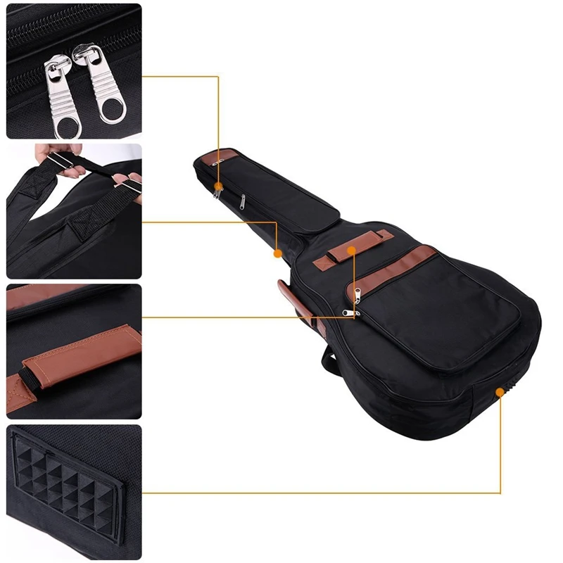 

41inch Guitar Backpack Shoulder Straps Pockets 8mm Cotton Padded Gig Bag Case