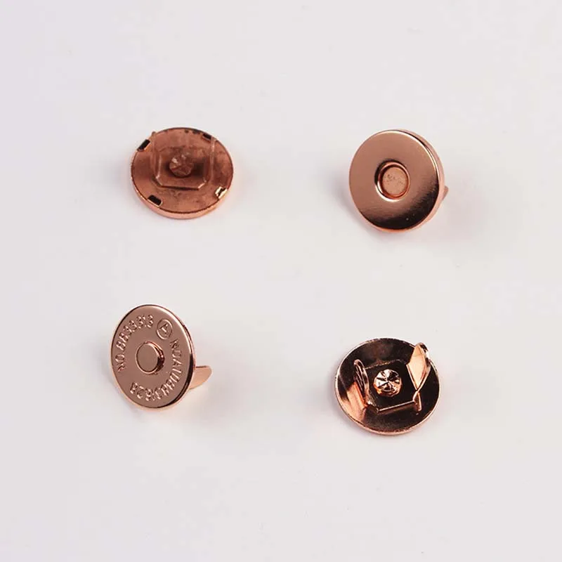 Round Magnetic Clasp For Bag fasteners Clasps Metal Rose Gold Purse Snaps Closures Button Press Stud Bag Accessories 14mm
