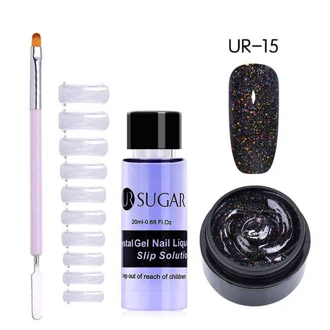 4pcs set15 UR SUGAR 15 мл Быстрый строительный поли гель продлевающий половой акт розовый блеск Замачивание от УФ СТРОИТЕЛЬ удлинение гель набор Типсы для маникюра палец расширение - Цвет: 4pcs set15