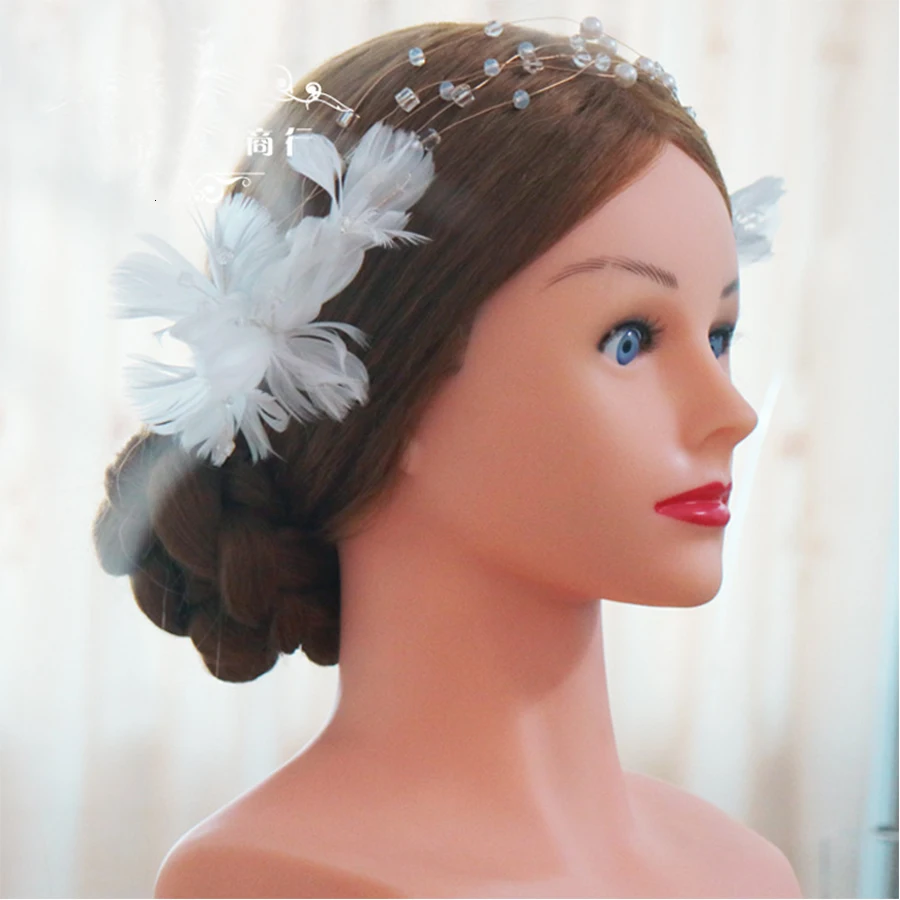 1 шт. венок на голову для волос Bridal'hair Corolla, корона, перо, цветочный цветок, свадебный головной убор для волос, украшения, ювелирные аксессуары