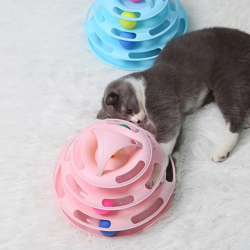 

Cat Toy Cat Accessories Cute Turntable Ball Interactive Pets Toys Three Layers Teaser Mouse Pet Kitten Young Pet Supplies