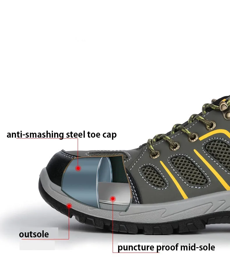 JACKSHIBO/Мужская защитная Рабочая обувь; ботинки с защитой от разбивания стального носка; защитная Рабочая обувь; мужские неубиваемые ботинки; Рабочая обувь