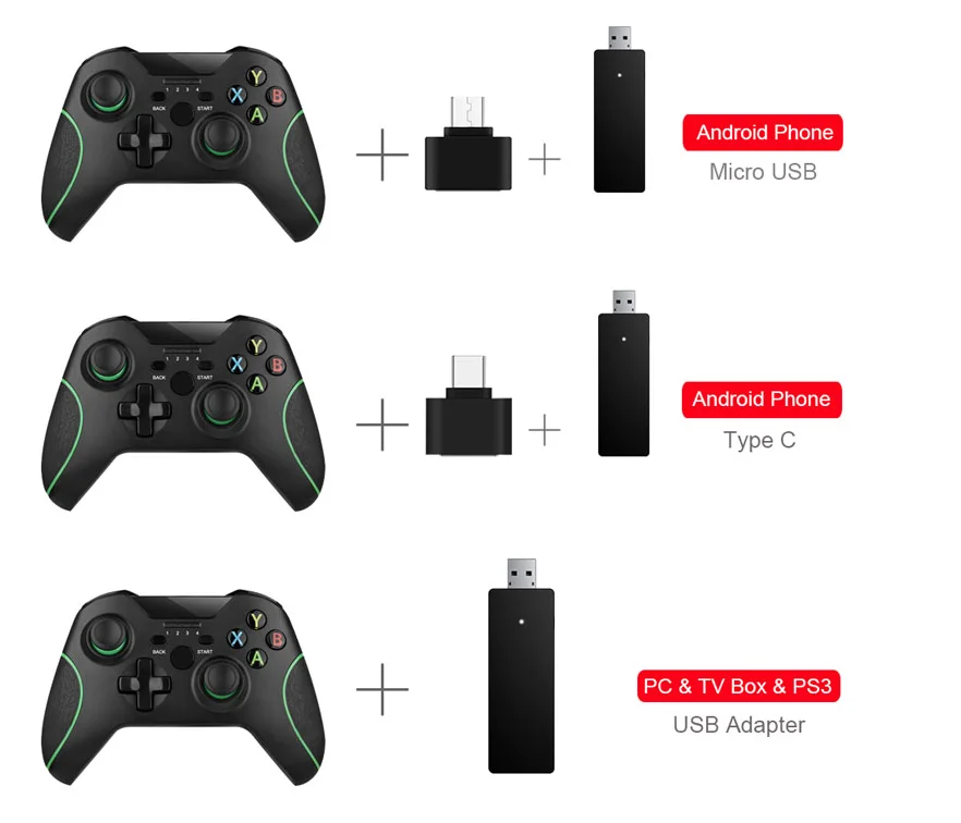 Беспроводной игровой контроллер 2 4G джойстик для Xbox One PS3/Android смартфон геймпад Win PC