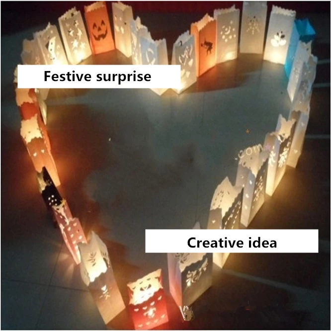 100 шт./лот романтических свечей Фонари звезды Чай светильник держатель Бумага