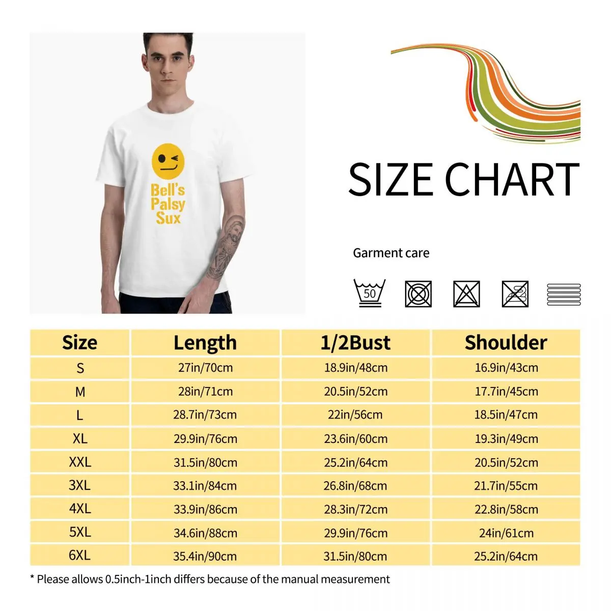 

Bell's Palsy Aesthetic Clothes Men's Basic Short Sleeve T-Shirt Graphic Funny Tops