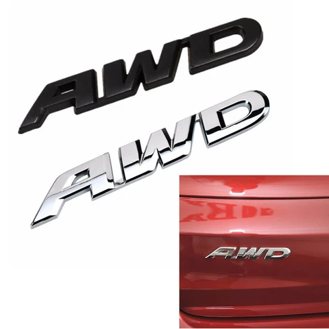 3D Стайлинг автомобиля, хромированная металлическая наклейка AWD Tail, эмблема значок для Kia Rio K2 Sportage Soul Mazda 3 6 CX-5 Lada Skoda Octavia