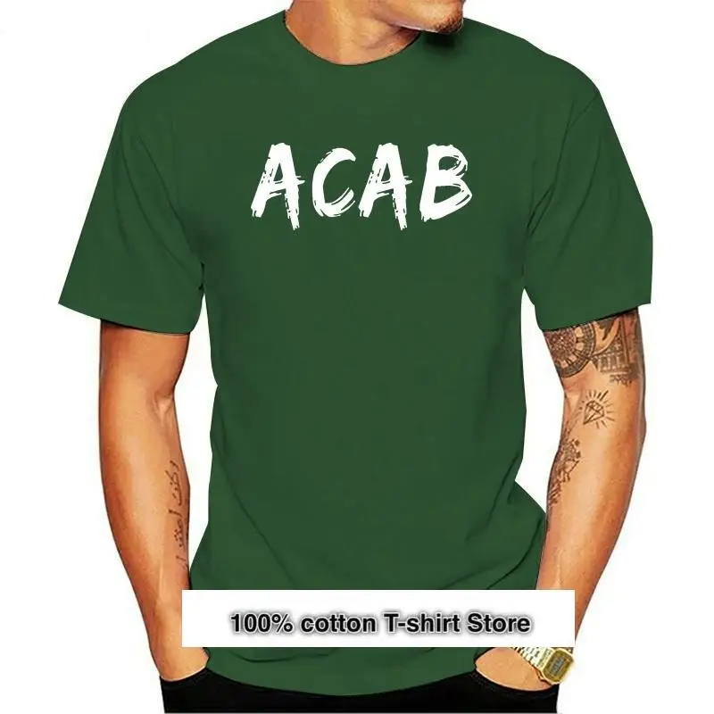 

A.C.A.B. Camiseta de algodón para hombre, ropa de cómics famosos, color verde militar, talla grande 3xl, 4xl, 5xl