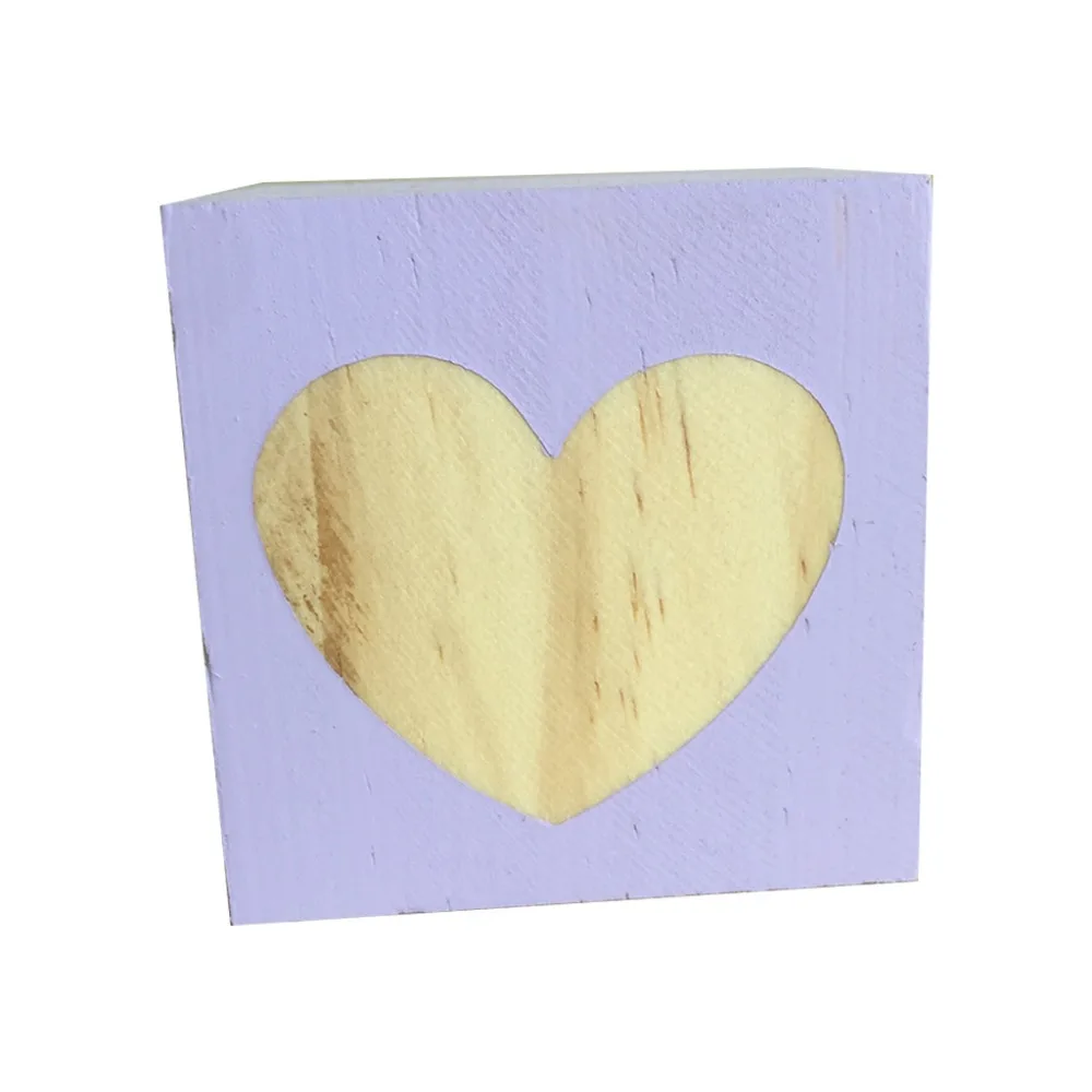 Милый детский реквизит для фотосессии, украшение для дома, Квадратный Кубик в виде сердца из цельного дерева, детские товары, подарки