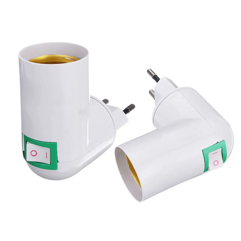 

Модный держатель для лампы с европейской вилкой, поворот на 360 градусов, E27, светодиодный преобразователь светильник кнопкой ВКЛ./ВЫКЛ.