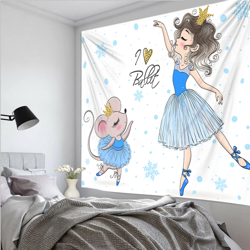 

Dance Girl Wall Hippie Tapestry Polyester Home Decor Rug Carpets Hanging Big Couch Blanket