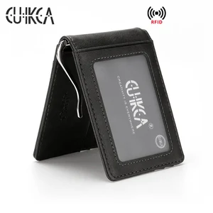 Кошелек CUIKCA, унисекс, с Rfid-защитой, зажим для денег, для мужчин и женщин, тонкий кожаный кошелек, деловой кошелек для путешествий, футляры для кредитных карт