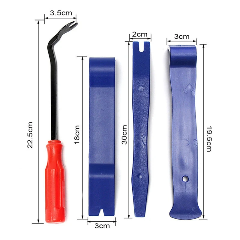 

12 Pcs Universal Car Radio Audio Panel Trim Door Clip Removal Tools Kit Pouch Pry Molding Fastener Set Accessories