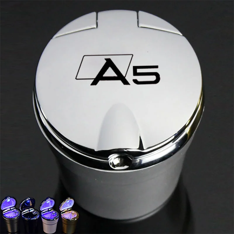 

1PCS Car LED Ashtray Garbage Coin Storage Cup Container Cigar Ash Tray For 2015-2021 Audi A5 A6 A8 TT Q3 Q5 Q7 Q8 Car Ashtrays