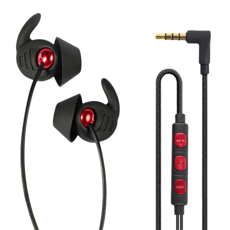 

X130 половина-In-Ear 3,5 мм проводные наушники для сна Мягкая силиконовая Шум голос снижение Контрольный динамик плетеный провод