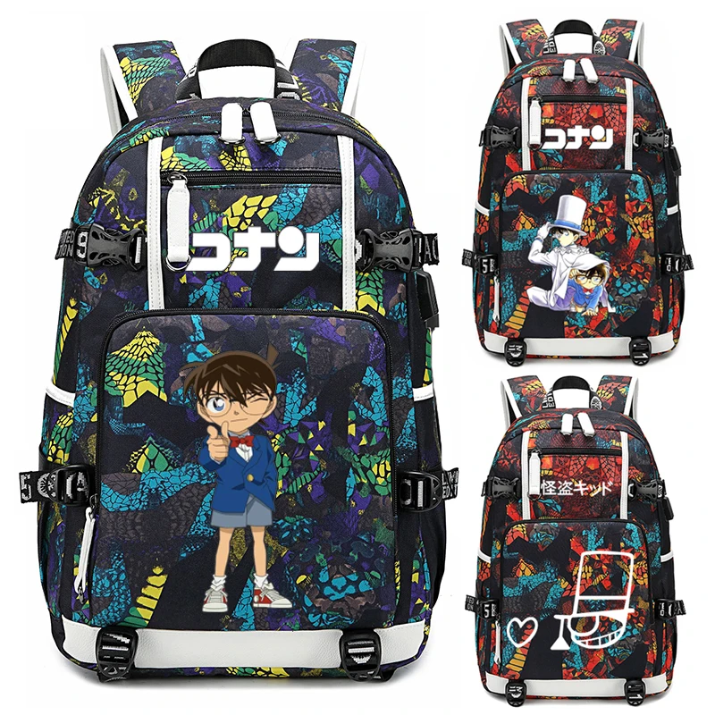 Детектива Конан аниме Bookbag холщовые школьные сумки для девочек подростков