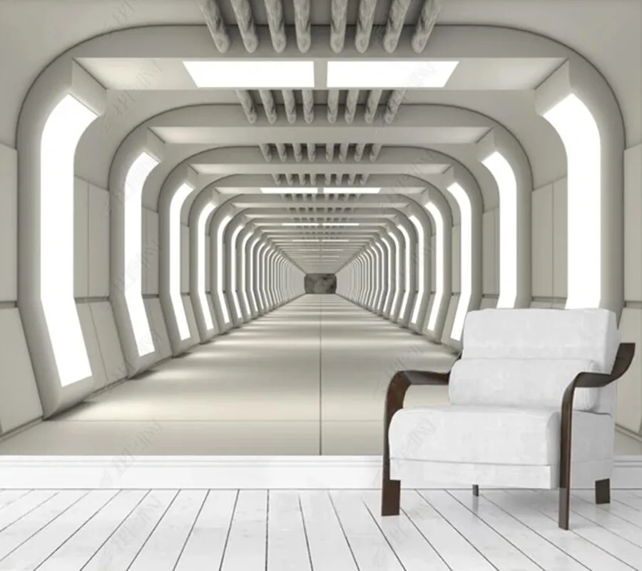 

Custom papel parede technology sense corridor aisle for living room bedroom sofa background wall decoration wallpaper