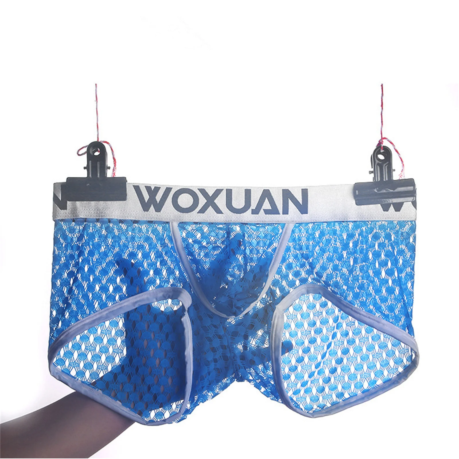 Трусы боксеры мужские прозрачные эластичный пояс сетчатые дышащие с буквенным