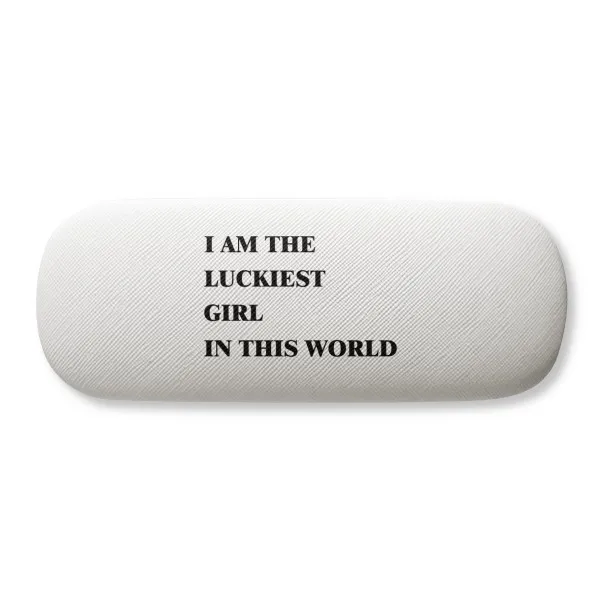

I AmThe Luckiest Girl Glasses Case Eyeglasses Clam Shell Holder Storage Box