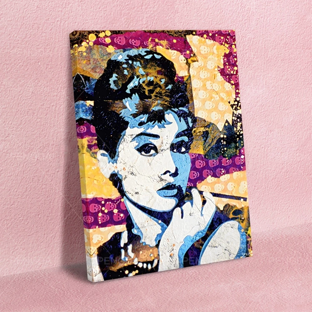 

Canvas Hd Prints Painting Graffiti Wall Art Audrey Hepburn Poster Modular Movie Star Pictures For Living Room Modern Home Decor