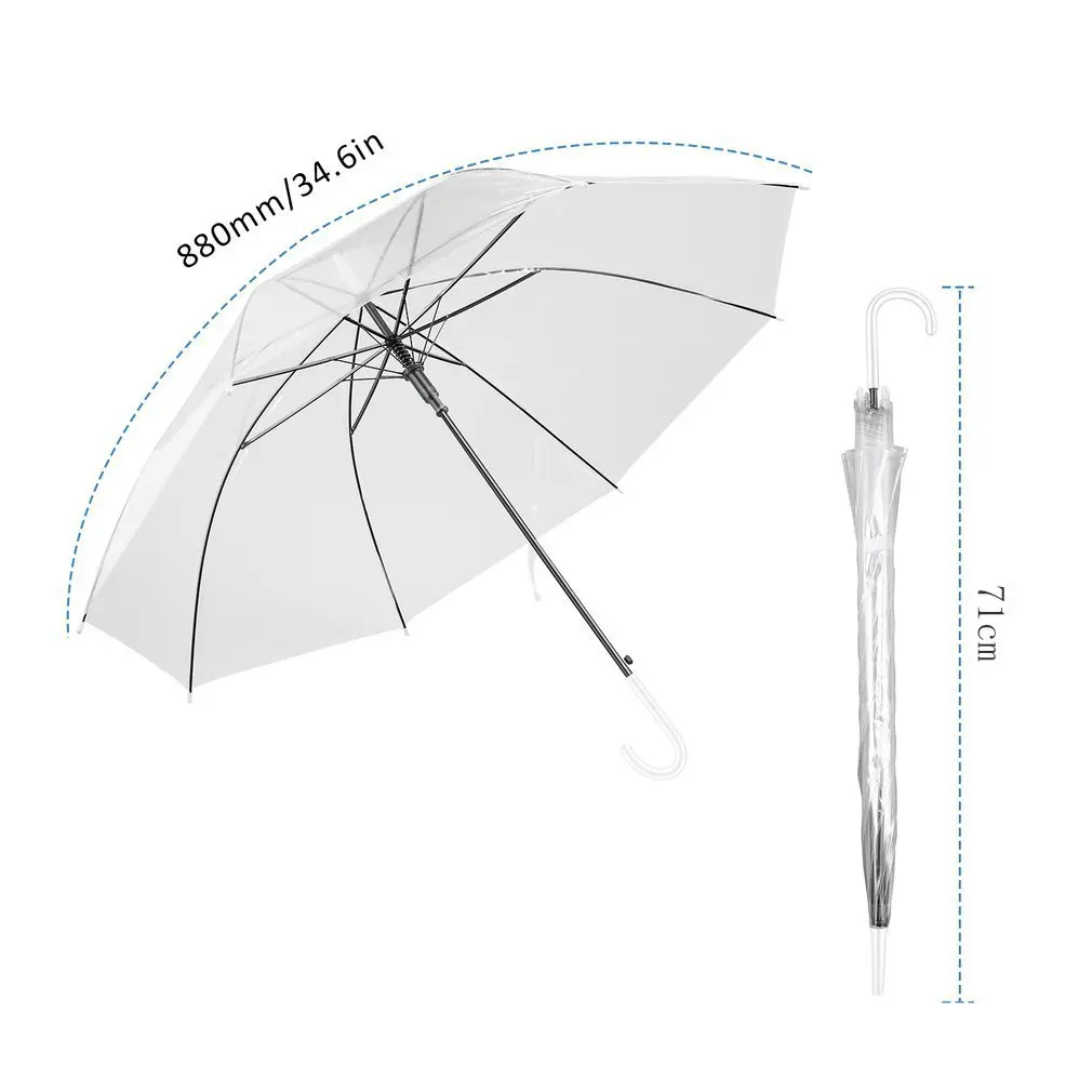 

Windproof Fashion Transparent Clear Automatic Umbrella Parasol For Wedding Party Favor Stand Inside Out Rain Protecting