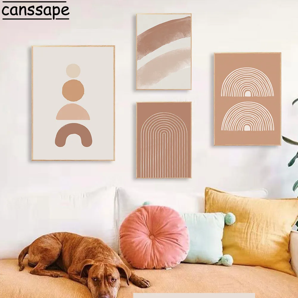 Abstract Canvas Painting Line Girl Back Posters Rainbow Print Boho Wall Prints Modern Art Picture Living Room Decoration | Дом и сад