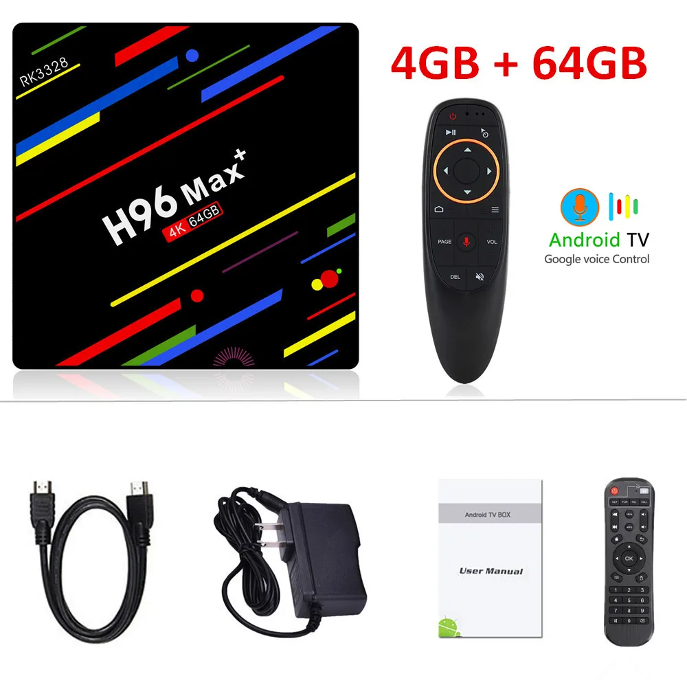 4G 64G voice remote H96 MAX Plus ТВ приставка Android 9,0 4 Гб ОЗУ 32 Гб 64 Гб ПЗУ RK3328 телеприставка 5G Wifi 4K смарт медиаплеер pro PK X96 RK3318 HK1 - Цвет: 4G 64G voice remote
