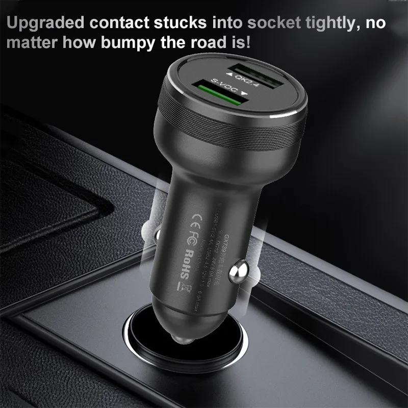 dual port usb car charger 65w spuer flash charger in car super dart for realme usb a vooc high current 6a for oppo reno 6 ace 2 free global shipping