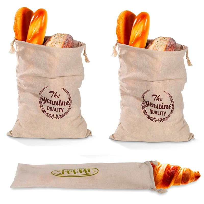 Комплект из 3 предметов постельного белья пакеты для хлеба многоразовые Еда