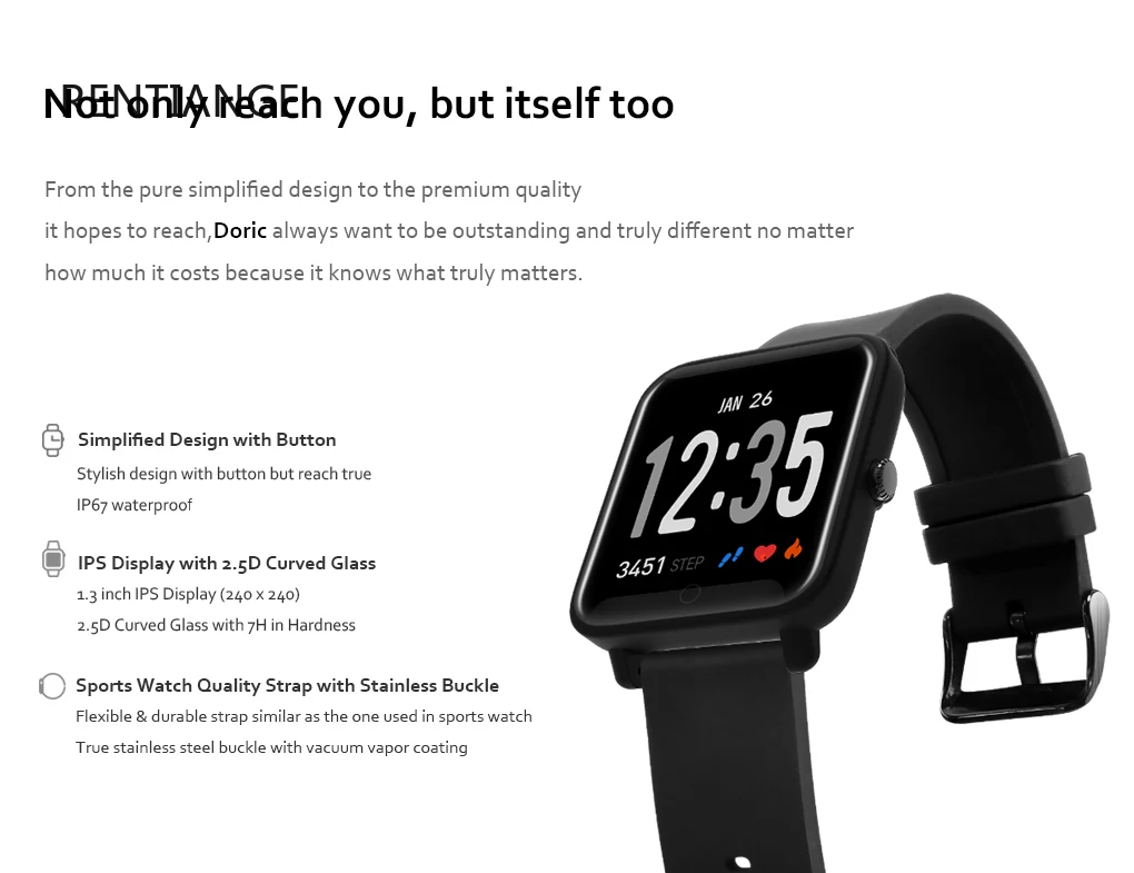 Смарт-браслет DO10 IP67 с поддержкой секундомера будильника трекером активности