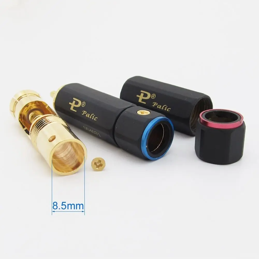 4 pcs Palic High Quality Gold Plated RCA Plug Lock Collect Solder Connector