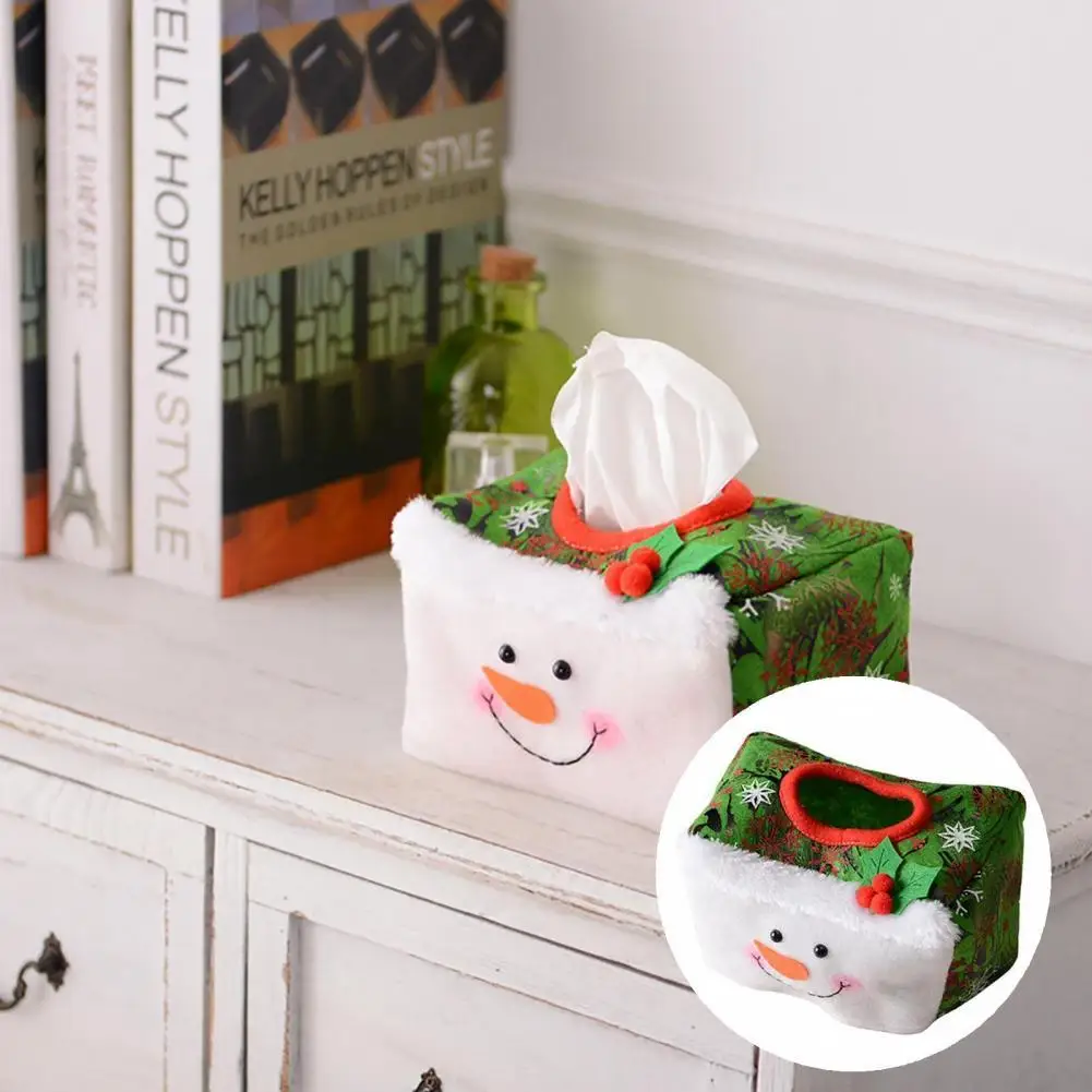 

Excellent Tissue Box Holder Super Soft Fabric Tissue Paper Container Christmas Decorations Tissue Box Cover Paper Box