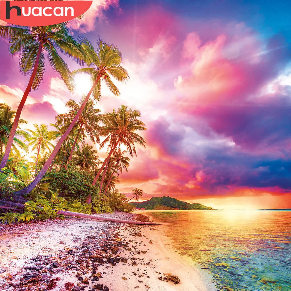 HUACAN Алмазная картина полный квадрат Новое поступление пейзаж Стразы картины