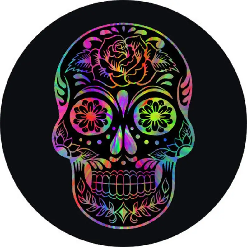 

Sugar Skull Pattern Car Accessories, Custom Spare Tire Covers Your Own Personalized Design