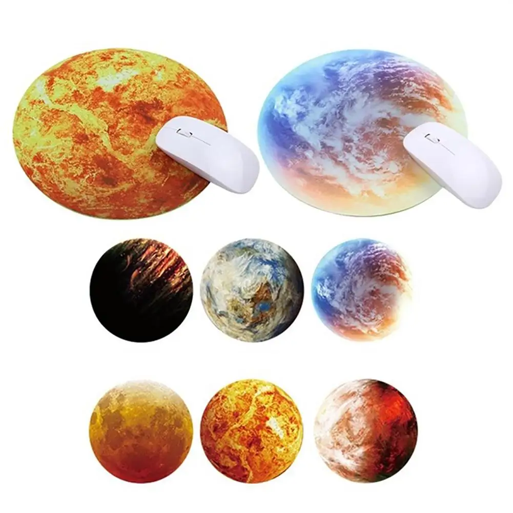 Новый Изысканный круглый коврик для мыши с изображением звезд и планет 7 видов