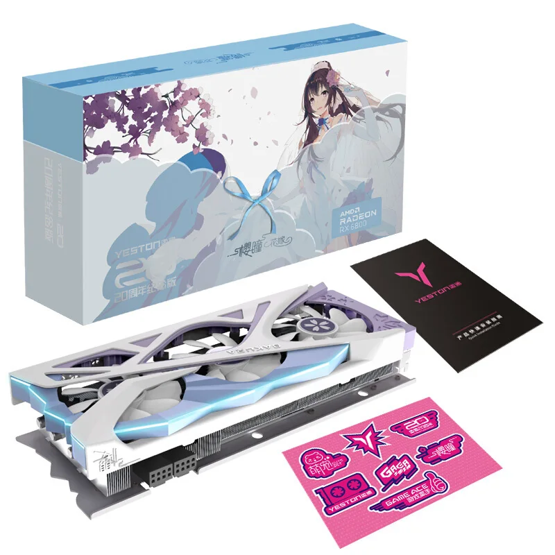 

Yeston AMD RADEON RX 6800 Sakura Hitomi Hanayome Memorial Edition 7nm RDNA2 Architecture 16GB GDDR6 Gaming Graphics Card