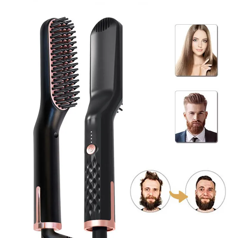 

Beard Straightener Brush Design For Men Quickly Styling Beard Or Hair Essential Styler For The Stylish Daily Use Electric Comb