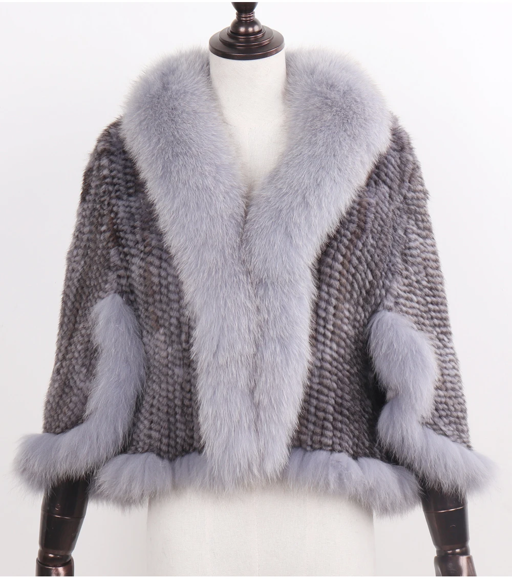 Лидер продаж, настоящий натуральный мех норки, Пашмина,, женский модный вязаный шарф из натурального меха норки, натуральный мех норки, воротник из лисьего меха, пончо, шаль