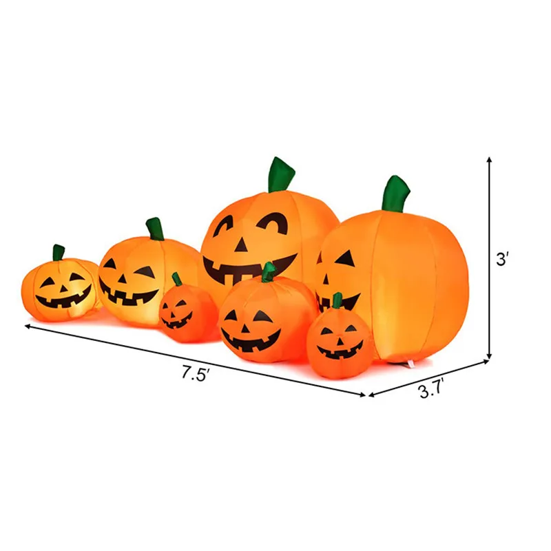 Halloween Inflatable Pumpkin with LED Rotating Lights Outdoor Halloween Decor Horror House Yard Decorations Halloween Props 2.3M images - 6