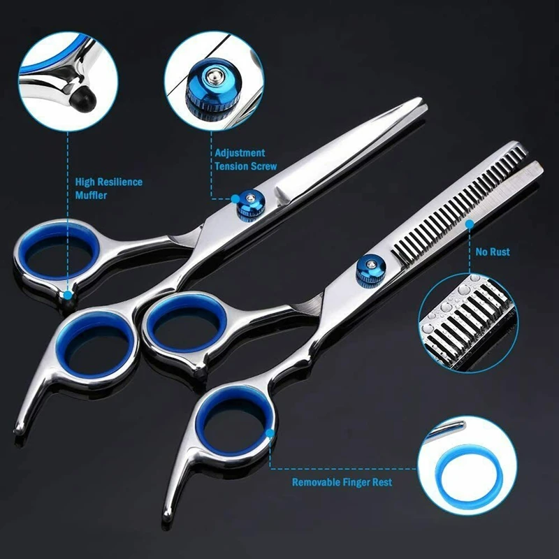 

11Pcs/Set Professional Hair Cutting Thinning Scissors Barber Shears Hairdressing Salon Set