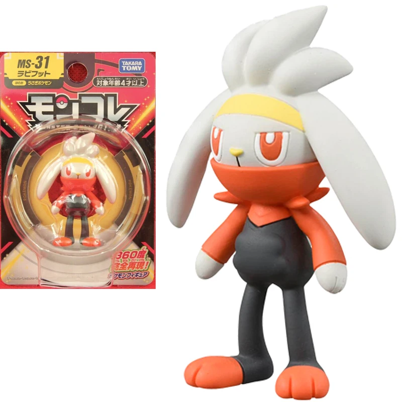 Takara Tomy Tomica Pokemon Pocket Monsters Moncolle MS-31 Raboot 3-5cm Mini Resin Anime Figure Toys For Children Collectible