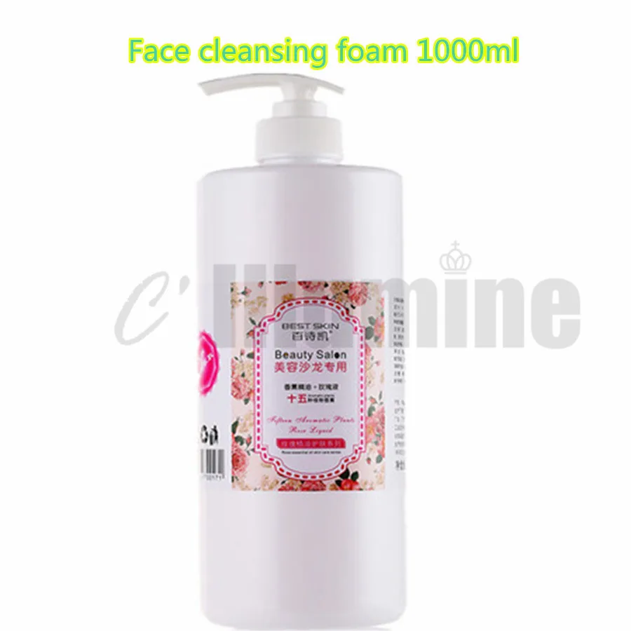 Aromatherapy Rose Essential Oil Face Cleanser Moisturizing Oil Control Cleansing Transparent Gel 1000ml Beauty salon big bottle