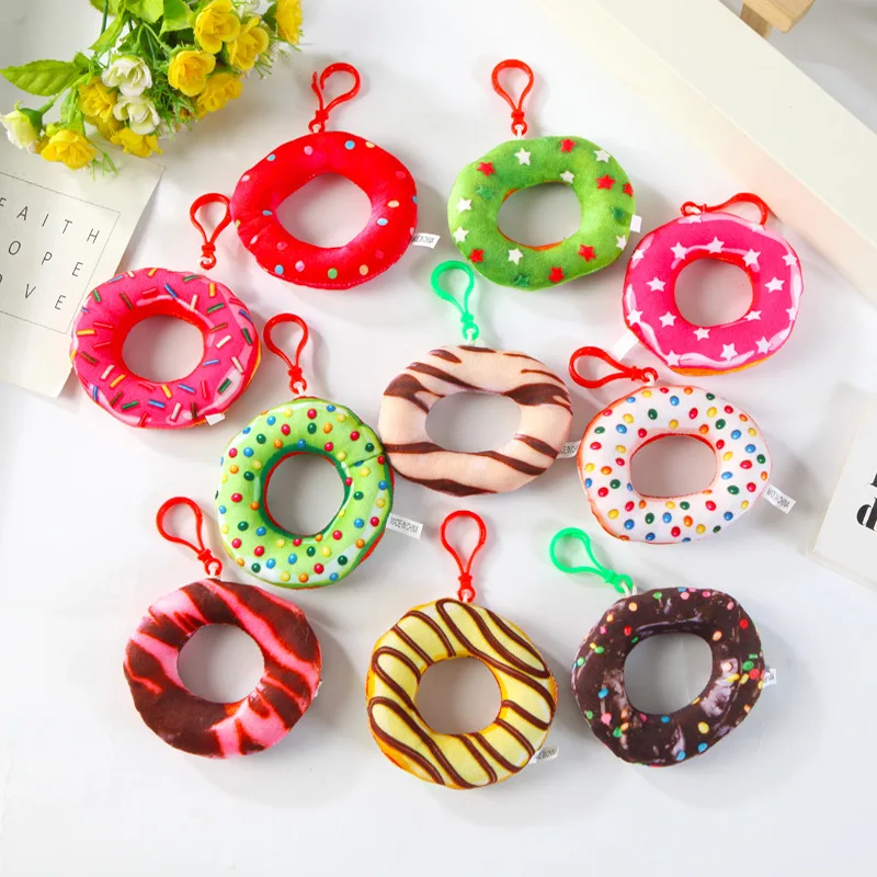 

Simulation donut pendant plush toy Doll, PP cotton Plush Stuffed Doll bag gift , bags, backpacks accessory , hanging Ornaments